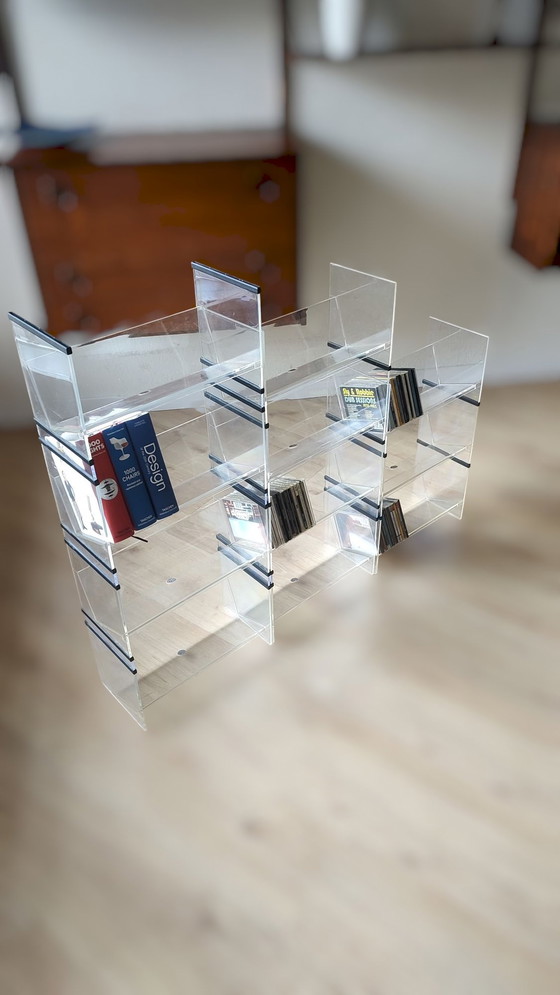 Image 1 of Système d'étagères modulaires en plexiglas 11 pièces 1990