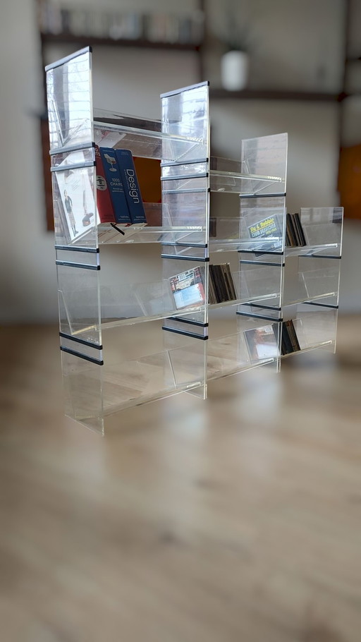 Système d'étagères modulaires en plexiglas 11 pièces 1990