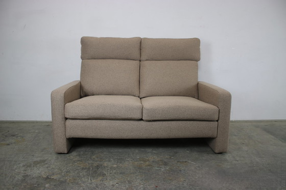 Image 1 of Cor Conseta Canapé deux places Gris Uni Tissu Canapé haut dossier Neub.