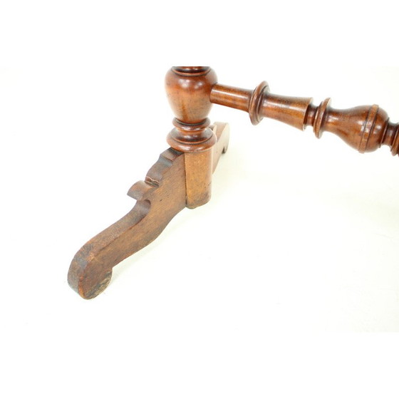 Image 1 of Table de couture vintage en bois massif et placage, 1895