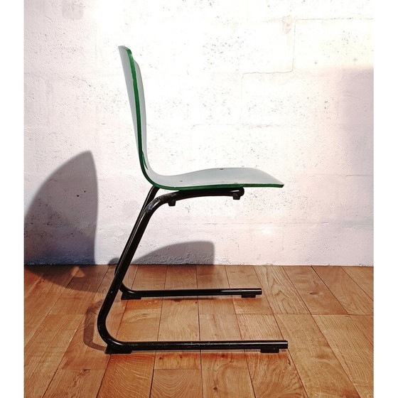 Image 1 of Chaise de cantine vintage verte