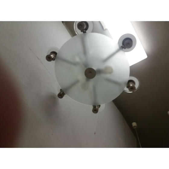 Image 1 of Lustre vintage art déco en métal, Tchécoslovaquie 1930