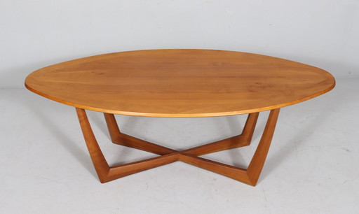 Table basse/table à café elliptique/ovale de Kondor Möbel, Allemagne, années 1960