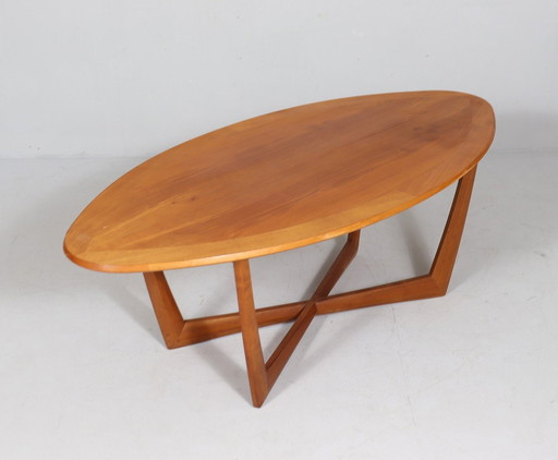 Table basse/table à café elliptique/ovale de Kondor Möbel, Allemagne, années 1960