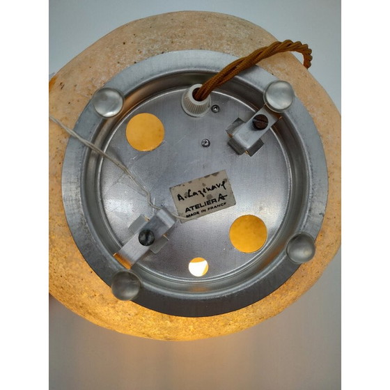 Image 1 of Vintage Galet fiberglass table lamp by André Cazenave, France
