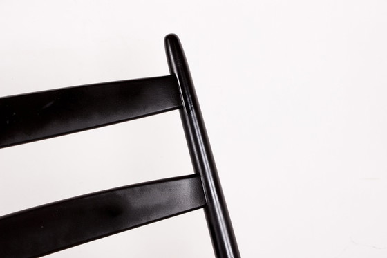 Image 1 of Un Fauteuil, Rocking Chair, En Teck Laqué Et Tissu Modèle 218 Par Thomas Harlev Pour Farstrup Savvaek 1960.