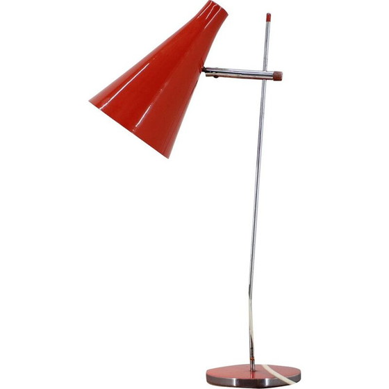 Image 1 of Lampe de table vintage en métal rouge pour Lidokov 1960s
