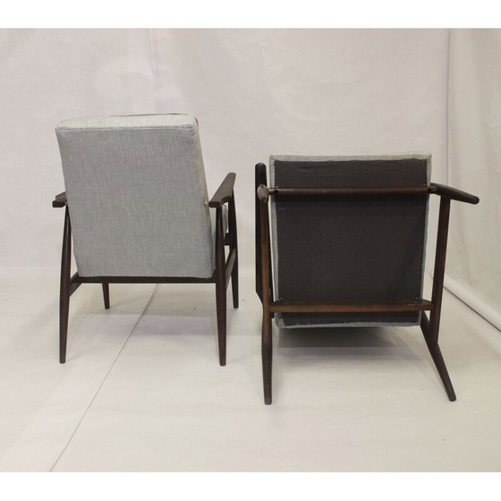 Image 1 of Paire de fauteuils vintage 300-190 en tissu gris chiné par Henryk Lis, 1970