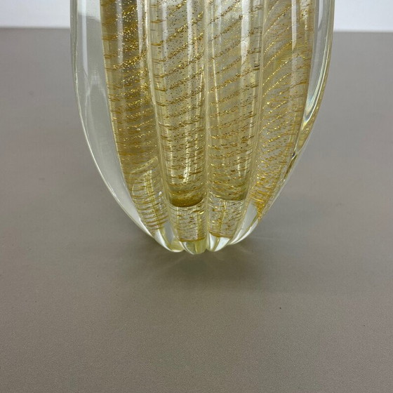 Image 1 of Vase vintage en verre de Murano Cordonato d'oro par Barovier et Toso, Italie, années 1970