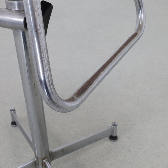 Image 1 of Tabouret réglable en chrome, 1960S New Upholstered