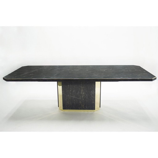 Grande table de marbre portor en laiton J.C Mahey