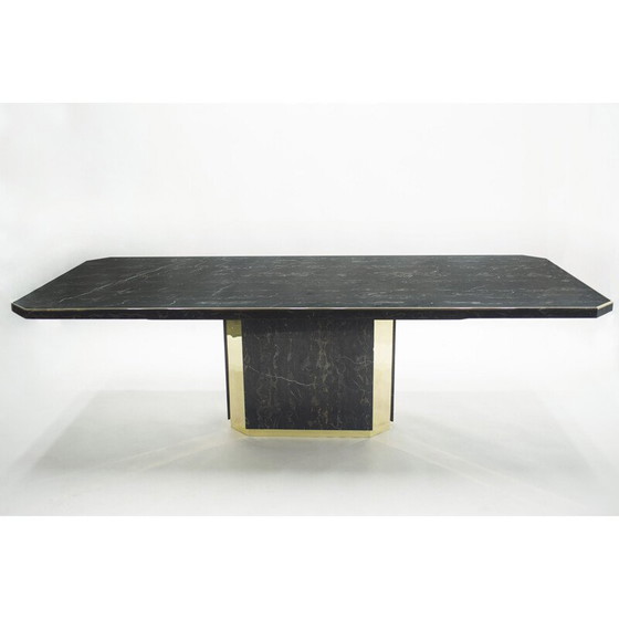 Image 1 of Grande table de marbre portor en laiton J.C Mahey