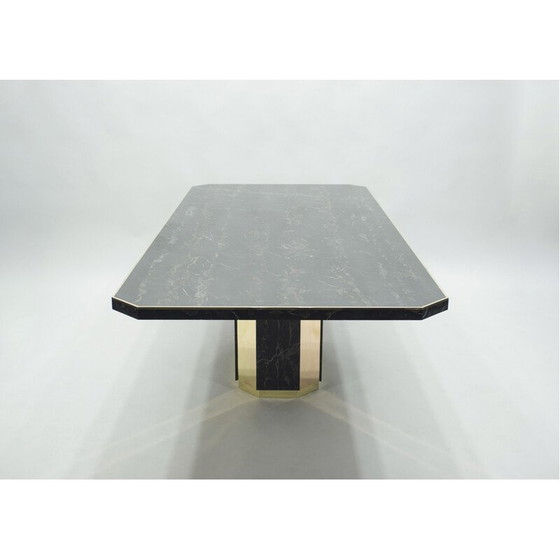 Image 1 of Grande table de marbre portor en laiton J.C Mahey