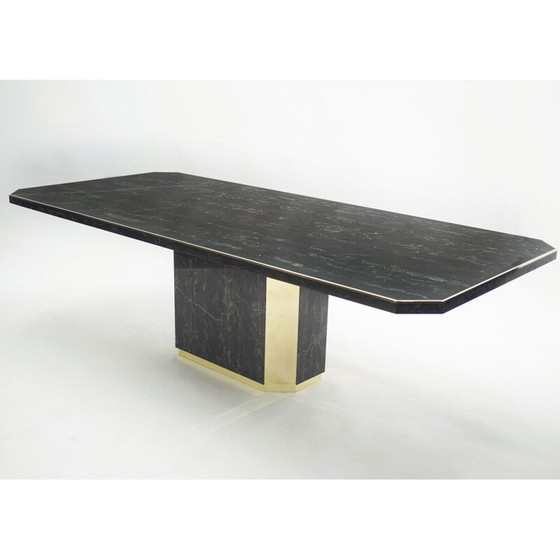 Image 1 of Grande table de marbre portor en laiton J.C Mahey