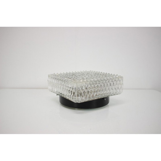 Image 1 of Plafonnier vintage en métal et verre, Tchécoslovaquie, années 1970