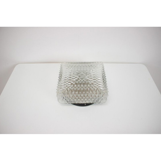 Image 1 of Plafonnier vintage en métal et verre, Tchécoslovaquie, années 1970