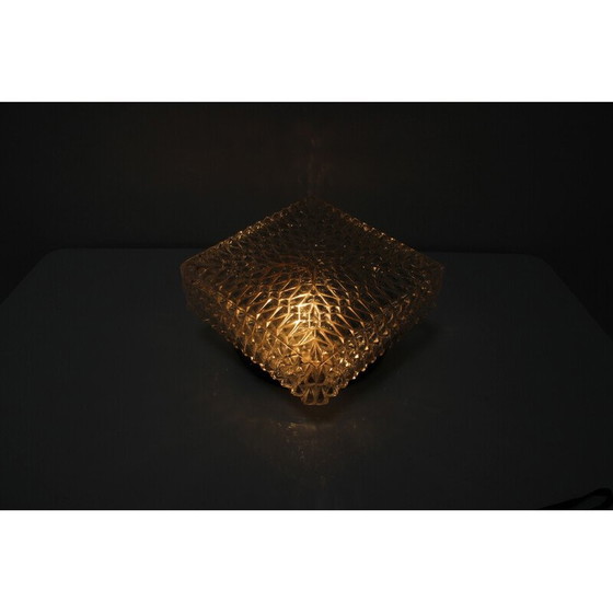 Image 1 of Plafonnier vintage en métal et verre, Tchécoslovaquie, années 1970