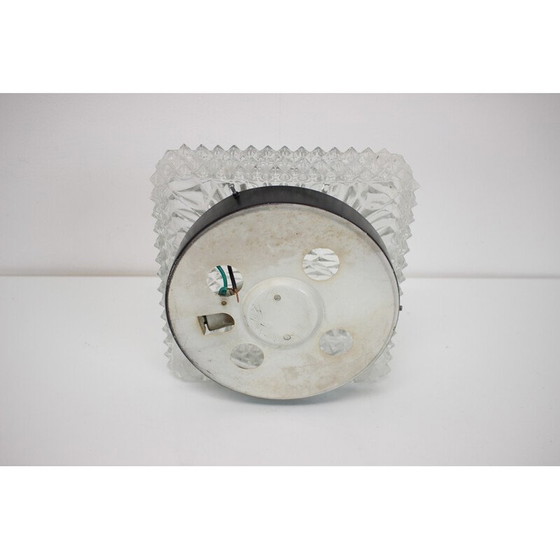 Image 1 of Plafonnier vintage en métal et verre, Tchécoslovaquie, années 1970