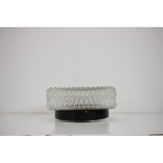 Image 1 of Plafonnier vintage en métal et verre, Tchécoslovaquie, années 1970