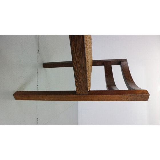 Image 1 of Ensemble de 4 chaises vintage en rotin et wengé par Martin Visser, Pays-Bas 1960