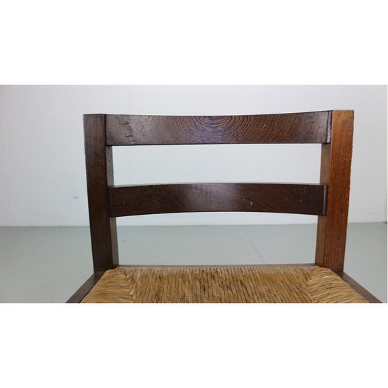 Image 1 of Ensemble de 4 chaises vintage en rotin et wengé par Martin Visser, Pays-Bas 1960