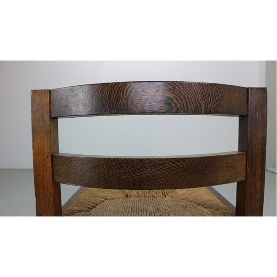 Image 1 of Ensemble de 4 chaises vintage en rotin et wengé par Martin Visser, Pays-Bas 1960