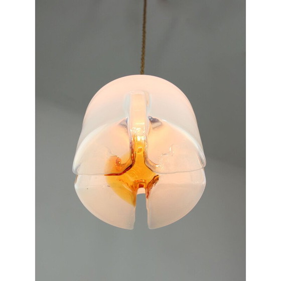 Image 1 of Paire de lampes suspendues en verre et chrome