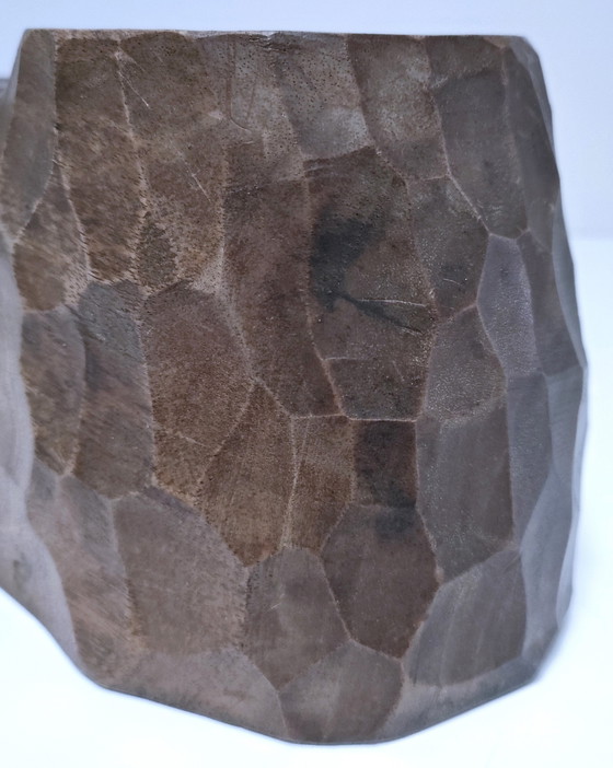 Image 1 of Porte Stylos Bois Massif Sculpté Gouge Vintage