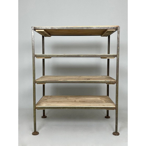 Image 1 of Etagère vintage en métal et bois, Tchécoslovaquie