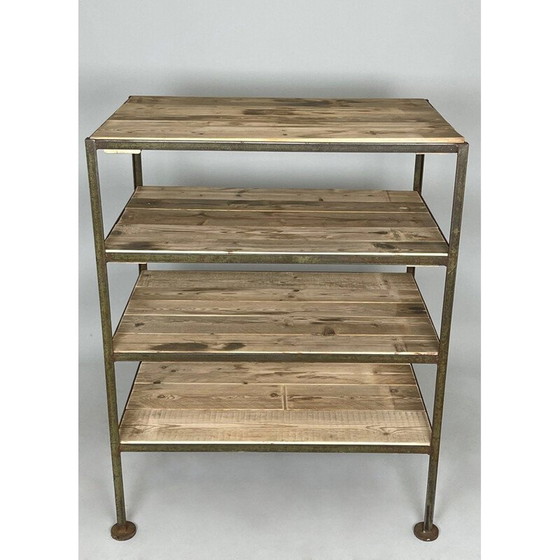 Image 1 of Etagère vintage en métal et bois, Tchécoslovaquie