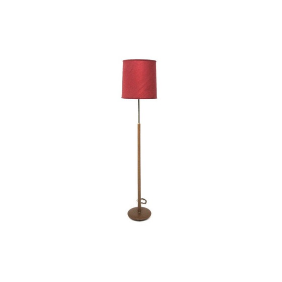 Image 1 of Lampadaire vintage en métal et vinyle, Suède 1950