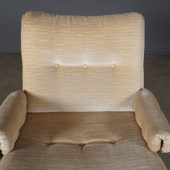 Image 1 of Chaise longue du milieu du siècle - Velours - années 1970