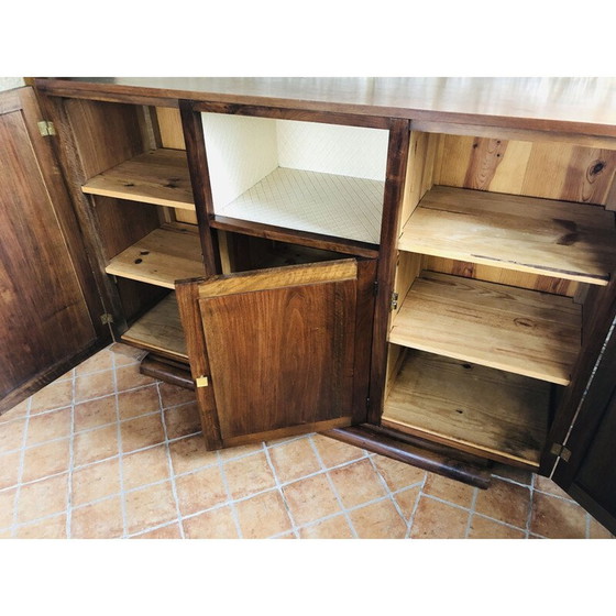 Image 1 of Buffet art déco vintage en noyer 1950