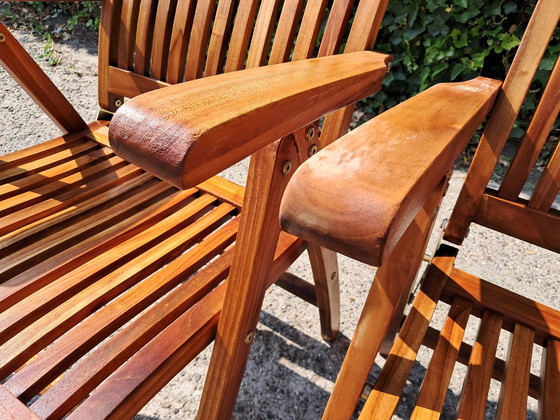 Image 1 of Chaises de plage en teck, pliantes