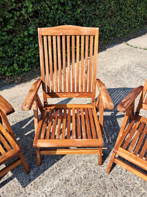 Image 1 of Chaises de plage en teck, pliantes