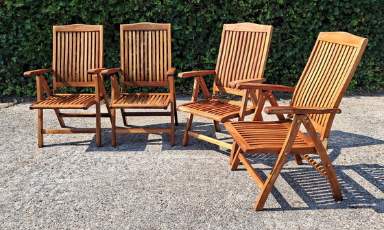 Image 1 of Chaises de plage en teck, pliantes