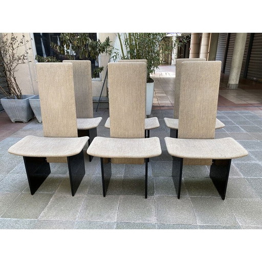 Ensemble de 6 chaises vintage Rennie par Kazuhide Takahama pour Gavina, 1972