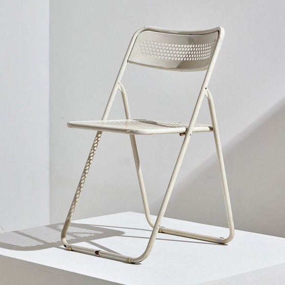 Image 1 of Chaise pliante en métal blanc, 1980