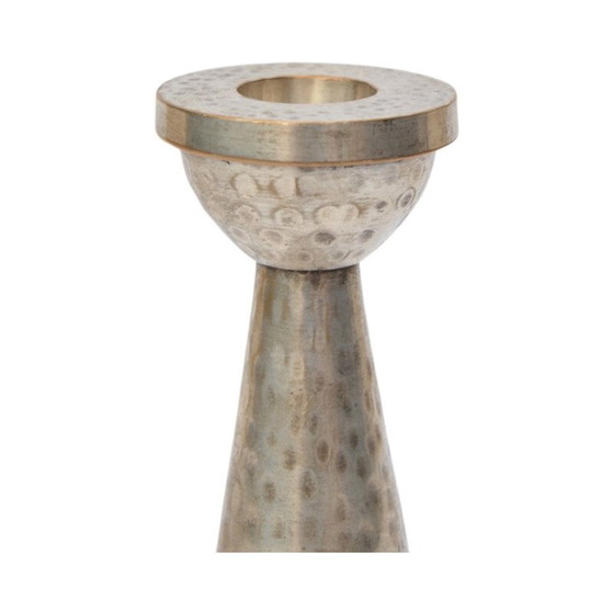 Image 1 of Bougeoir vintage en laiton et plaqué argent, Danemark 1970