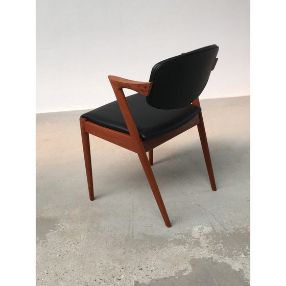 Image 1 of Ensemble de 6 chaises de salle à manger vintage en teck par Kai Kristiansen pour Schous Møbelfabrik, 1960s