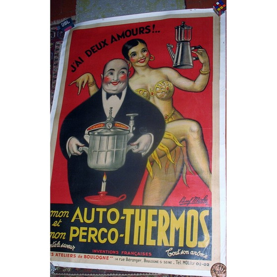 Image 1 of Affiche publicitaire vintage "j'ai deux amours !" de Paul Mohr, 1946