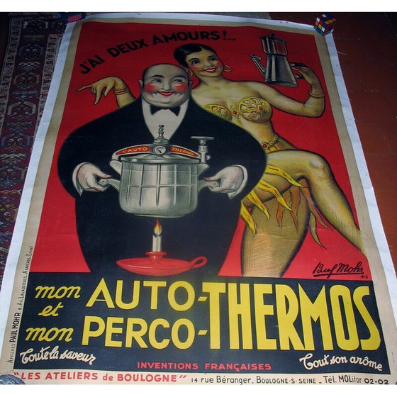 Image 1 of Affiche publicitaire vintage "j'ai deux amours !" de Paul Mohr, 1946