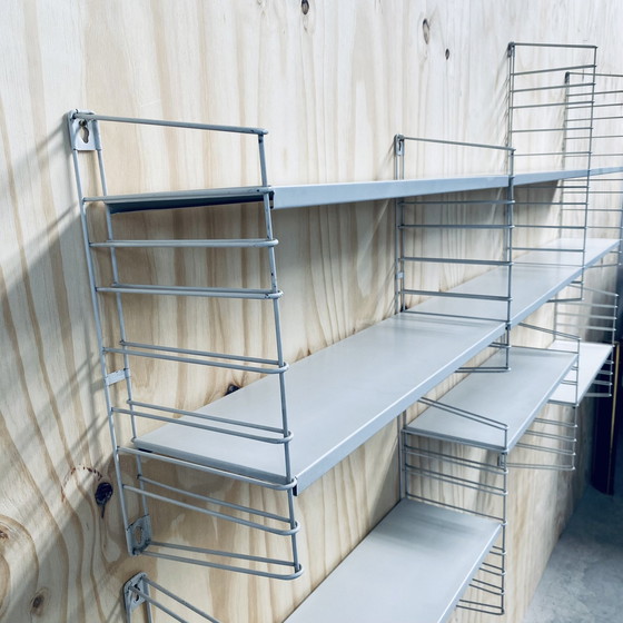 Image 1 of Mid Century Xxl Metal Tomado Shelving Wall Unit Dutch Design