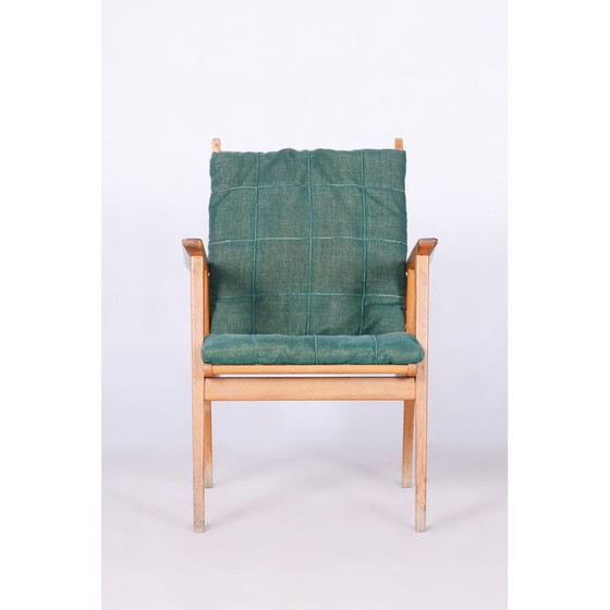 Image 1 of Fauteuil vintage en bois de chêne par Jan Vanek, Tchécoslovaquie 1950