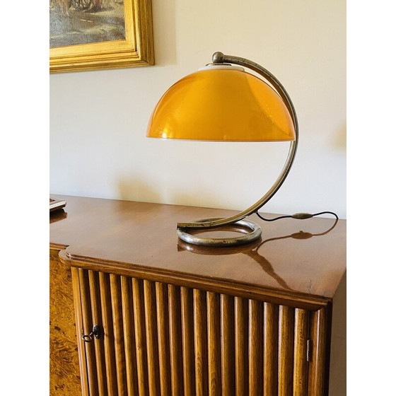 Image 1 of Lampe de table vintage en plexiglas et métal, France 1960
