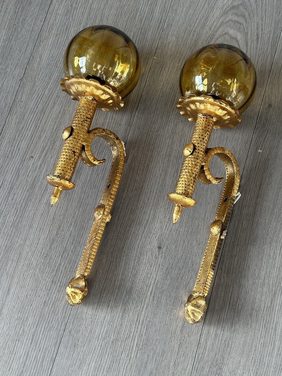 Image 1 of Lampes de château Lampe murale antique Art déco 1920s