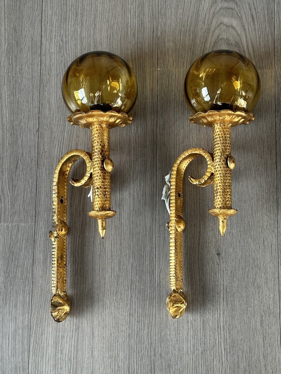 Image 1 of Lampes de château Lampe murale antique Art déco 1920s