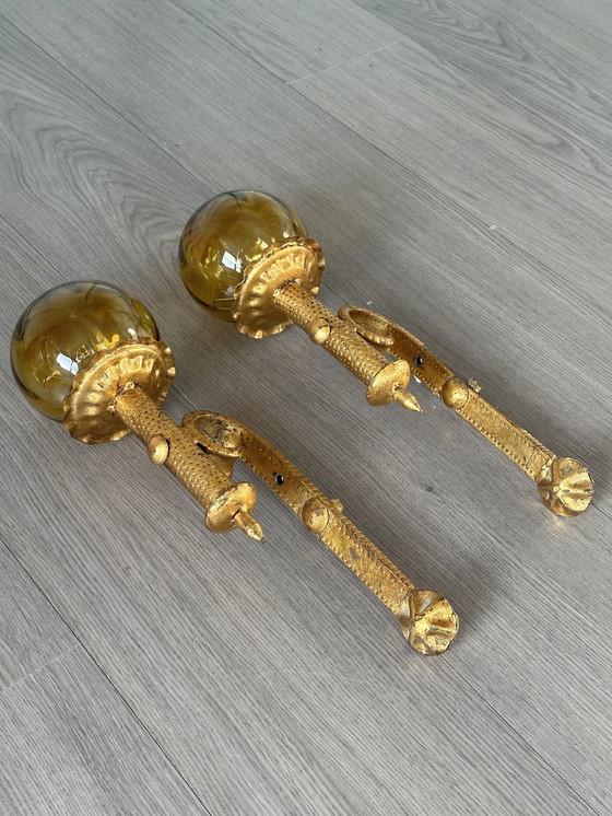 Image 1 of Lampes de château Lampe murale antique Art déco 1920s