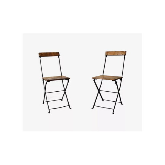 Image 1 of Paire de chaises de bistro pliantes, France 1930