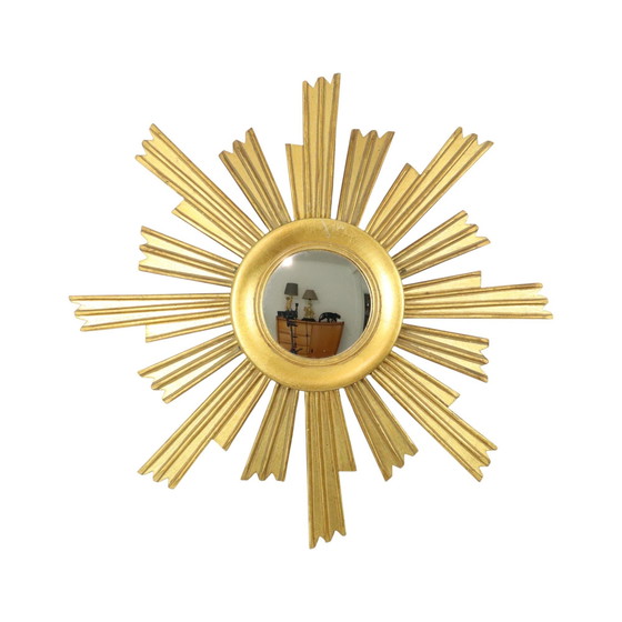 Image 1 of Miroir en bois en forme de soleil